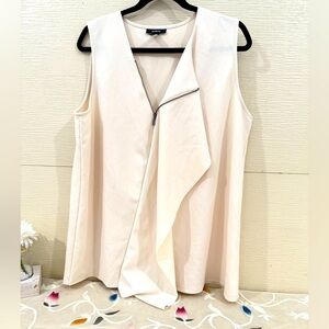 Alfani Pearled Ivory Draped Front Blouse.